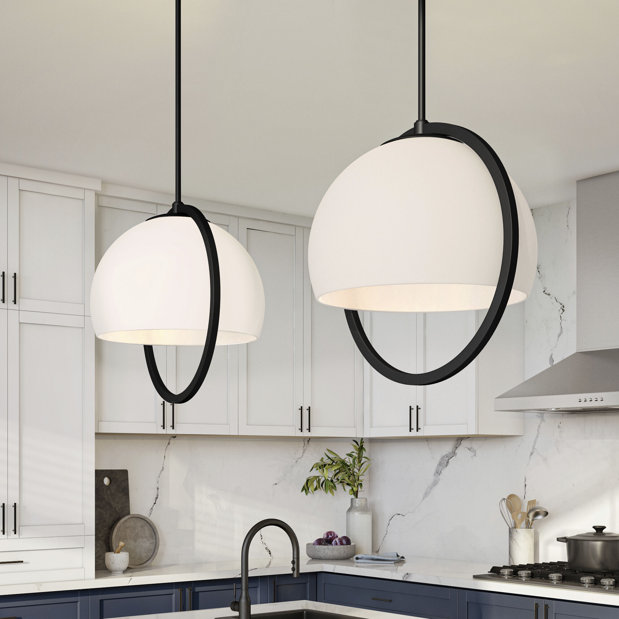 Eterna 1 Light 16 inch Matte Black Pendant Ceiling Light