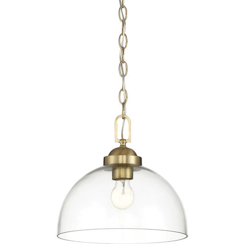 Knoll 1 Light 12 inch Brushed Gold Down Pendant Ceiling Light