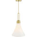 Evergreen Oasis LED 12 inch Brushed Gold Down Pendant Ceiling Light