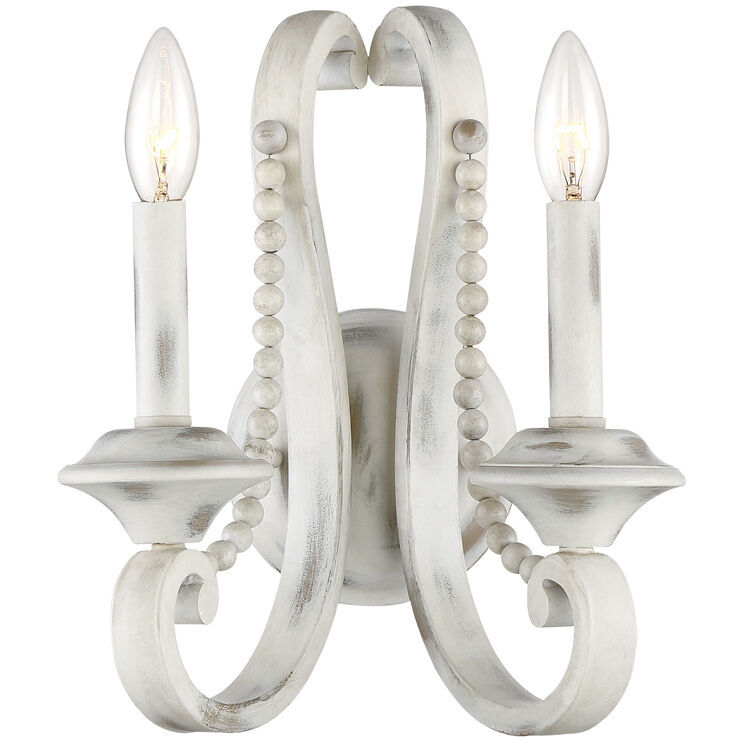 Newport 2 Light 10.25 inch Coastal Weathered White Bath Bar Wall Light