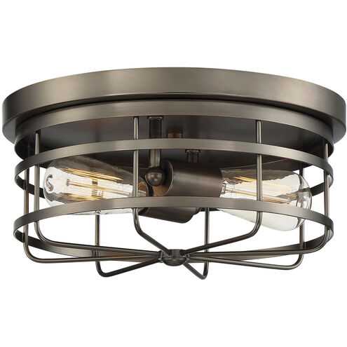 Anson 2 Light 13 inch Satin Copper Bronze Flushmount Ceiling Light