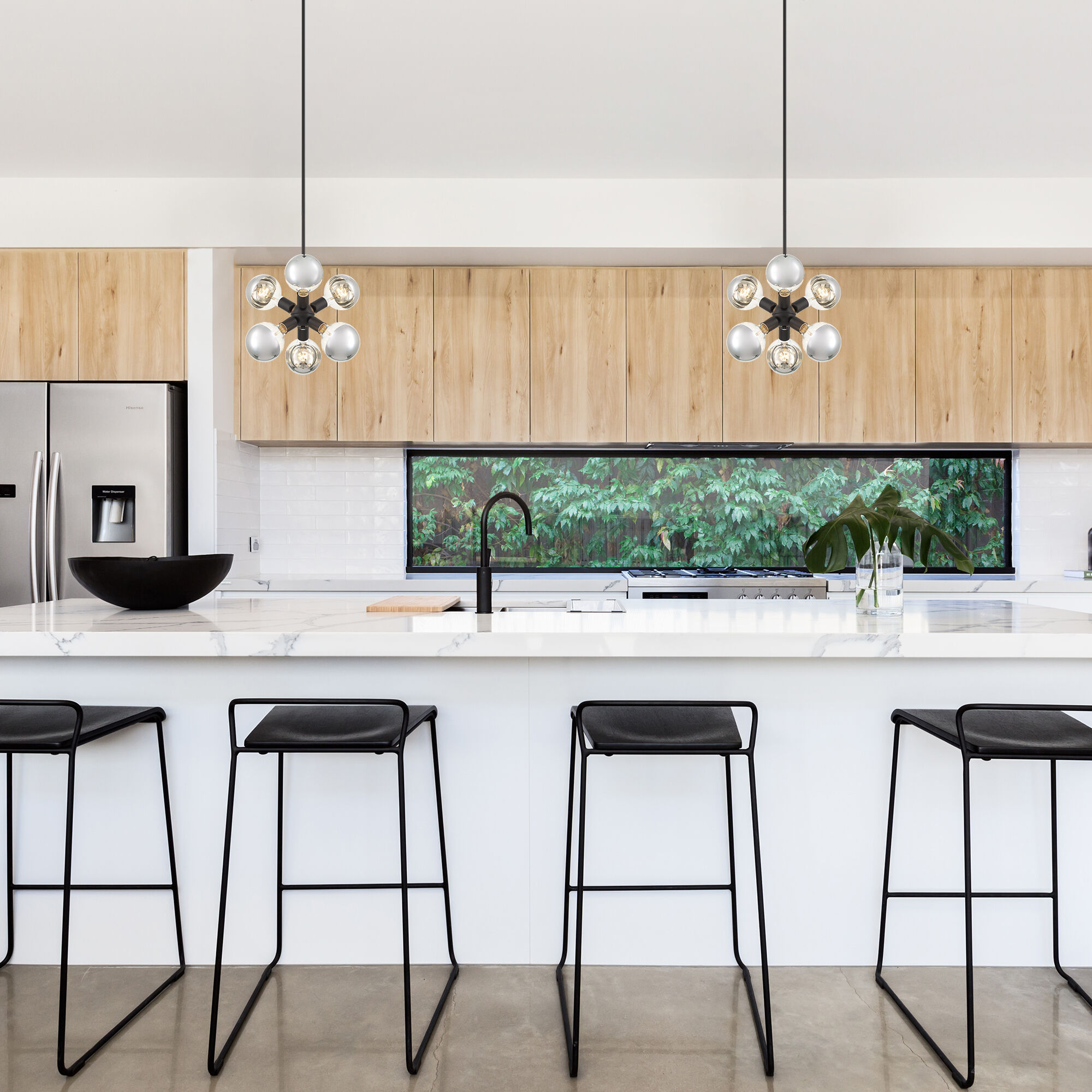 Gambit 6 Light 7 inch Matte Black Pendant Ceiling Light