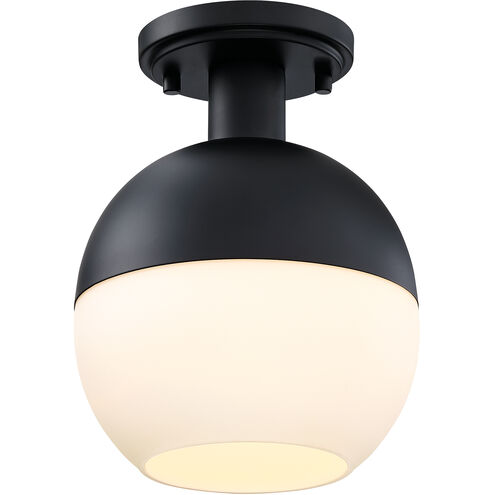 Linden 1 Light 8 inch Matte Black Semi Flush Mount Ceiling Light