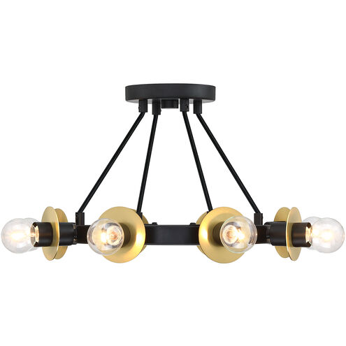 Harmoni 8 Light 16 inch Matte Black Semi Flush/Convertible Ceiling Light