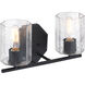 Haven 2 Light 16 inch Matte Black Vanity Light Wall Light