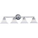Opal Essence 4 Light 35.75 inch Chrome Bath Bar Wall Light