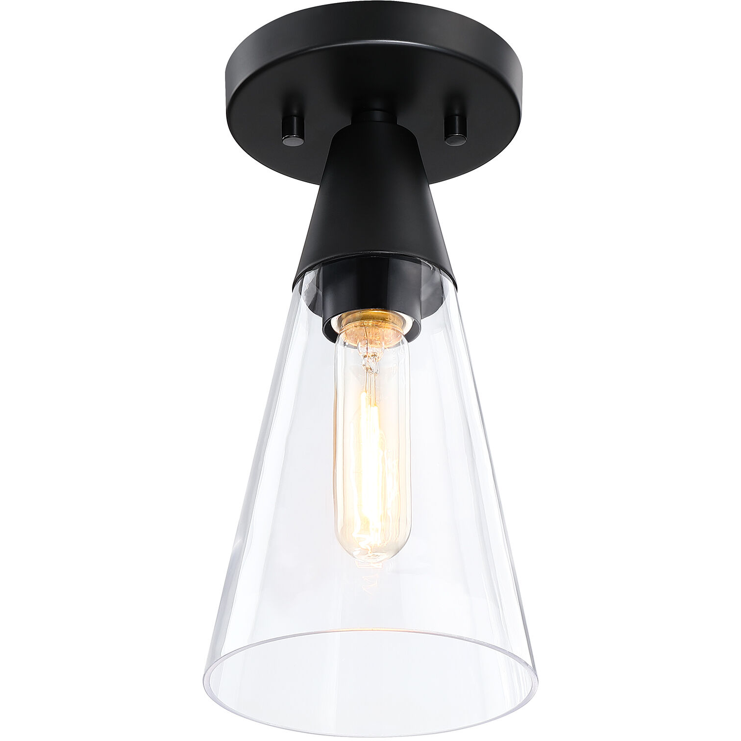 Norro 1 Light 5.5 inch Matte Black Flush Mount Ceiling Light