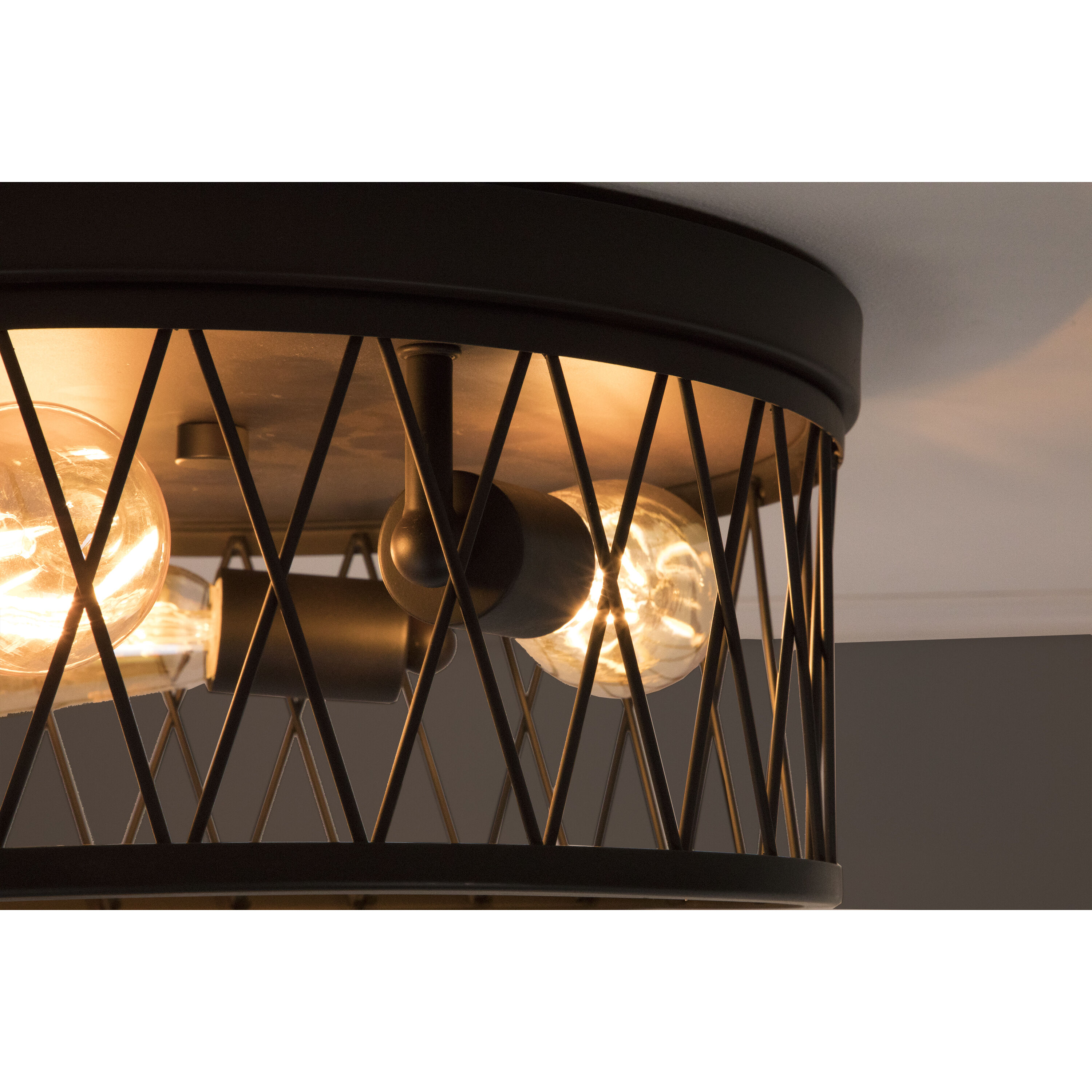 Arris 3 Light 15 inch Vintage Bronze Flushmount Ceiling Light