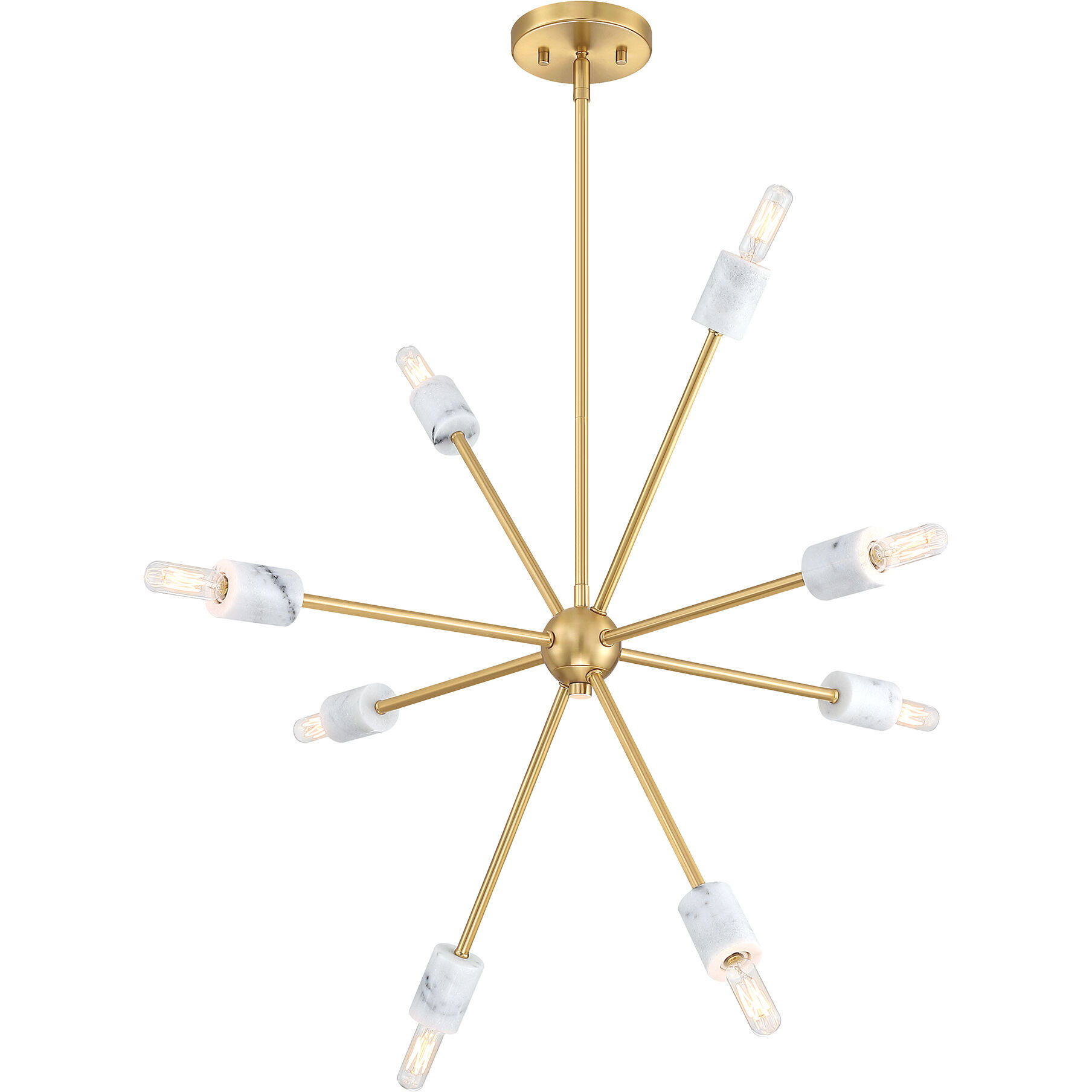 Star Dust 8 Light 28 inch Brushed Gold Chandelier Ceiling Light