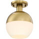 Linden 1 Light 8 inch Brushed Gold Semi Flush Mount Ceiling Light