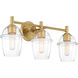 Summer Jazz 3 Light 24 inch Brushed Gold Vanity Light Wall Light