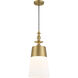 Ava 1 Light 10 inch Brushed Gold Pendant Ceiling Light