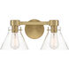 Willow Creek 2 Light 16.5 inch Brushed Gold Vanity Light Wall Light