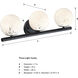 Crown Heights 3 Light 25 inch Matte Black Vanity Light Wall Light in White