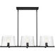 Matteson 3 Light 38 inch Matte Black Island Pendant Ceiling Light