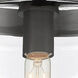 Midnight LA 1 Light 9 inch Matte Black Semi-Flush Ceiling Light