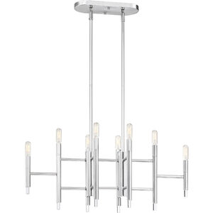 Jessa 8 Light 30 inch Chrome Linear Chandelier Ceiling Light