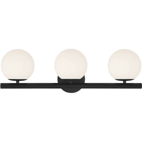 Crown Heights 3 Light 25 inch Matte Black Vanity Light Wall Light