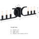 Skye 6 Light 27.5 inch Matte Black Vanity Light Wall Light