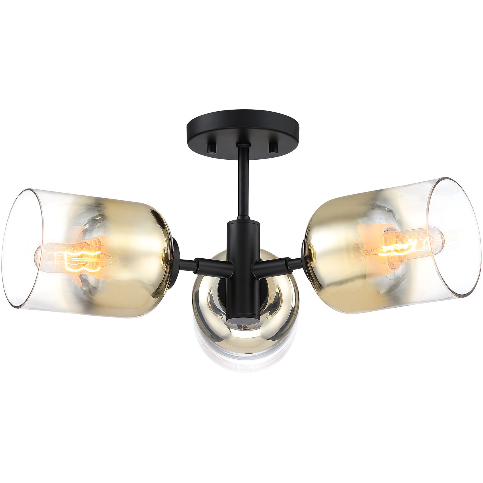 Gatsby 3 Light 20.5 inch Matte Black Semi Flush Mount Ceiling Light
