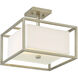 Chloie 2 Light 13 inch Sterling Gold Semi-Flush Ceiling Light