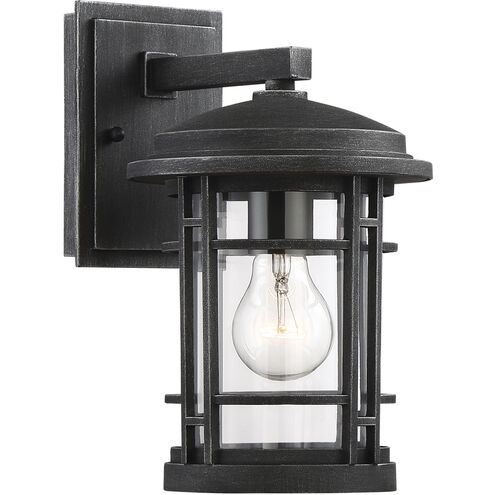 Barrister 1 Light 12 inch Weathered Pewter Outdoor Wall Lantern