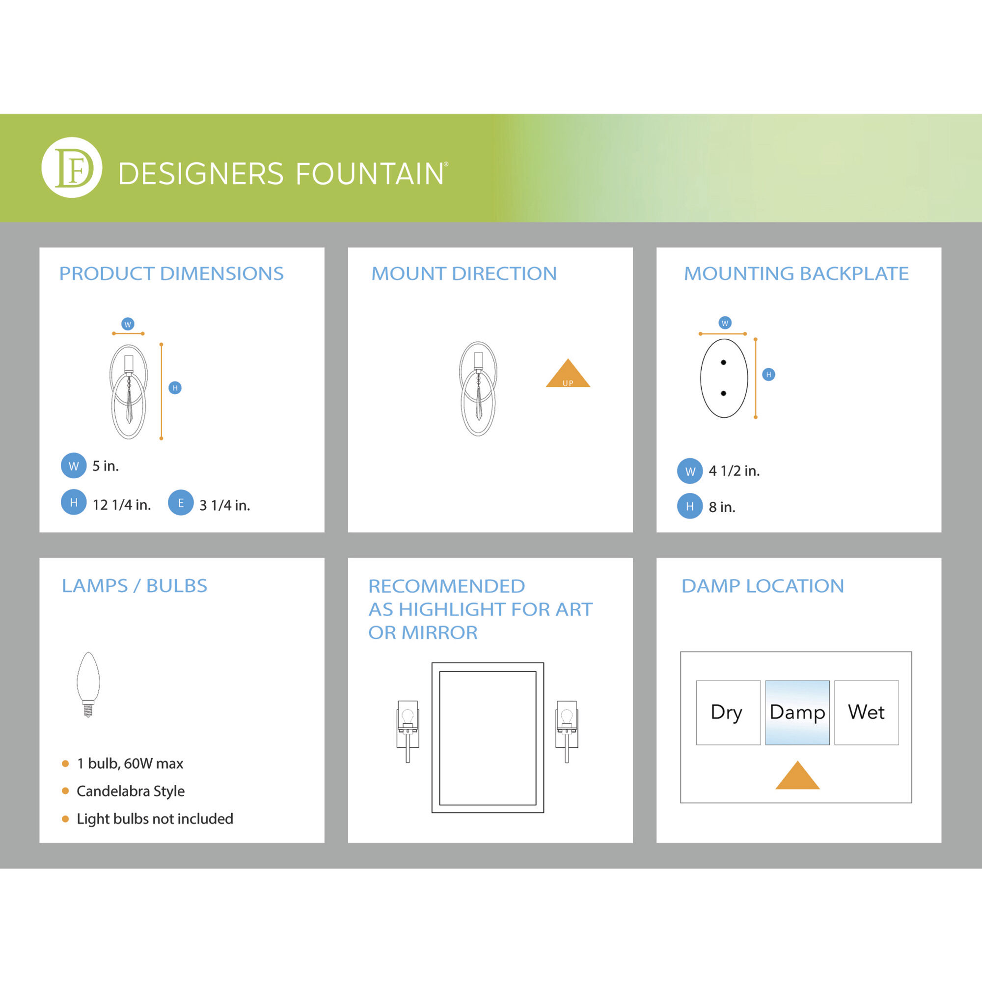 Hutton 1 Light 5 inch Sterling Gold Wall Sconce Wall Light