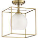 Cowen 1 Light 10 inch Brushed Gold Semi-Flush Ceiling Light