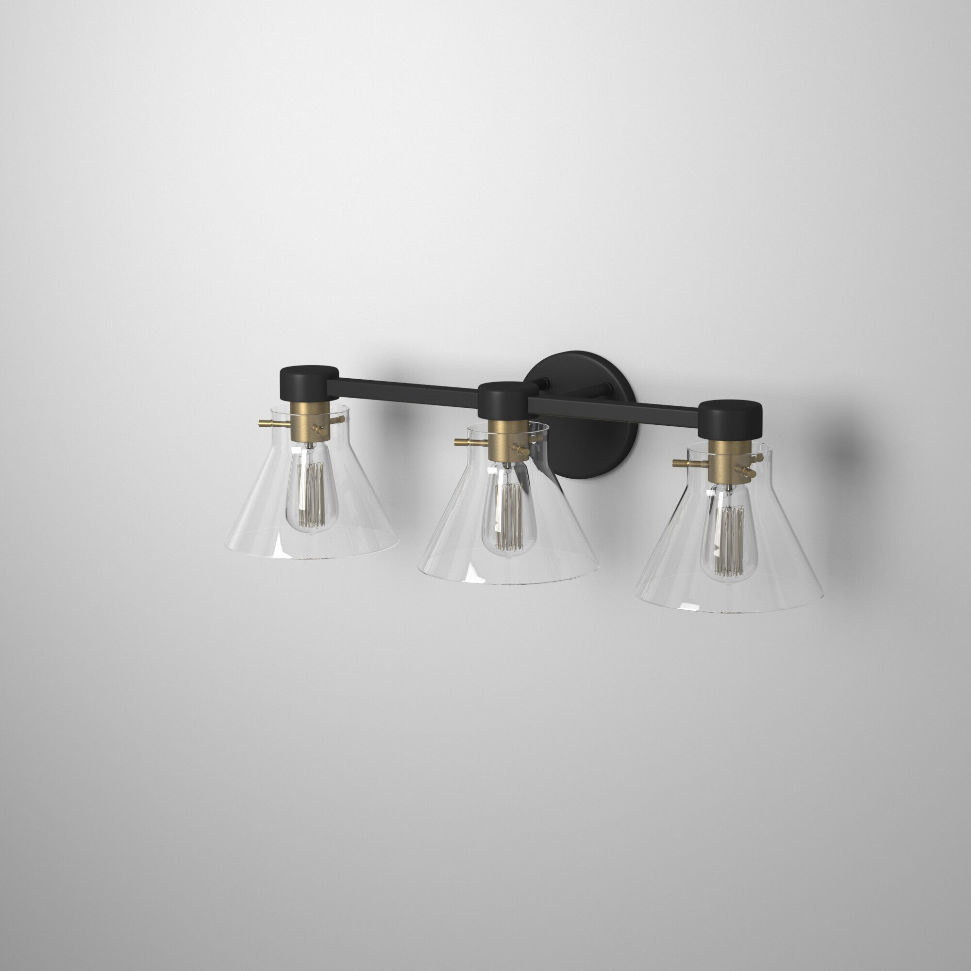 Willow Creek 3 Light 25 inch Matte Black Bath Bar Wall Light