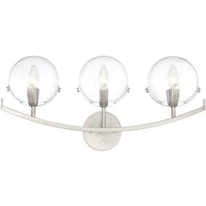 Spyglass 3 Light 24 inch Satin Platinum Bath Light Wall Light