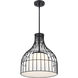 Evensong LED 15.75 inch Matte Black Pendant Ceiling Light