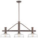 Carson 3 Light 38.75 inch Satin Copper Bronze Island Pendant Ceiling Light