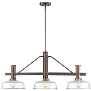 Carson 3 Light 38.75 inch Satin Copper Bronze Island Pendant Ceiling Light