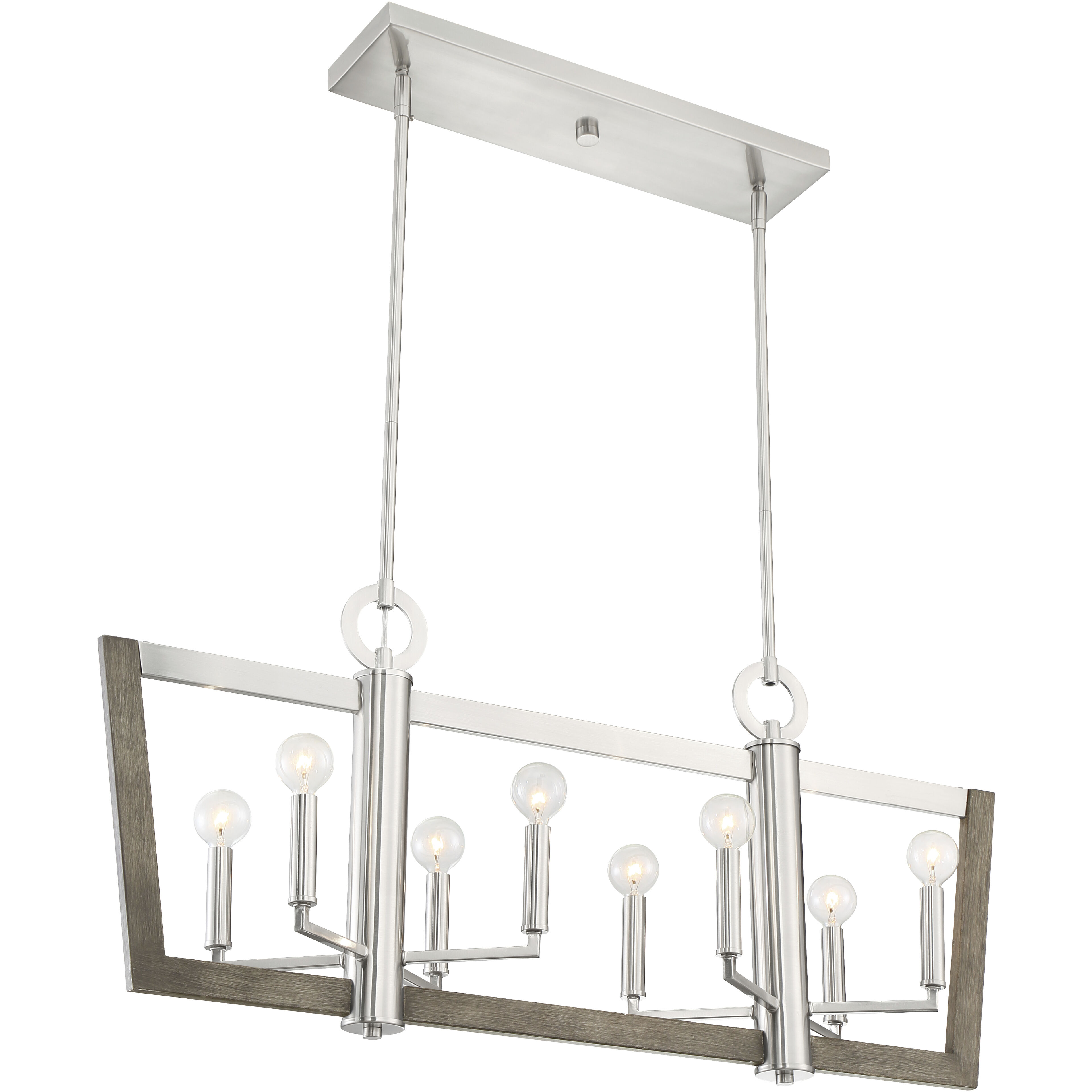 Westend 8 Light 36.5 inch Satin Platinum Chandelier Ceiling Light