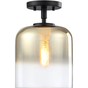 Gatsby 1 Light 8.5 inch Matte Black Semi Flush Mount Ceiling Light