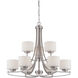 Axel 9 Light 32 inch Satin Platinum Chandelier Ceiling Light