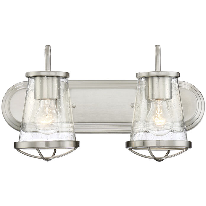 Darby 2 Light 18 inch Satin Platinum Bath Bar Wall Light
