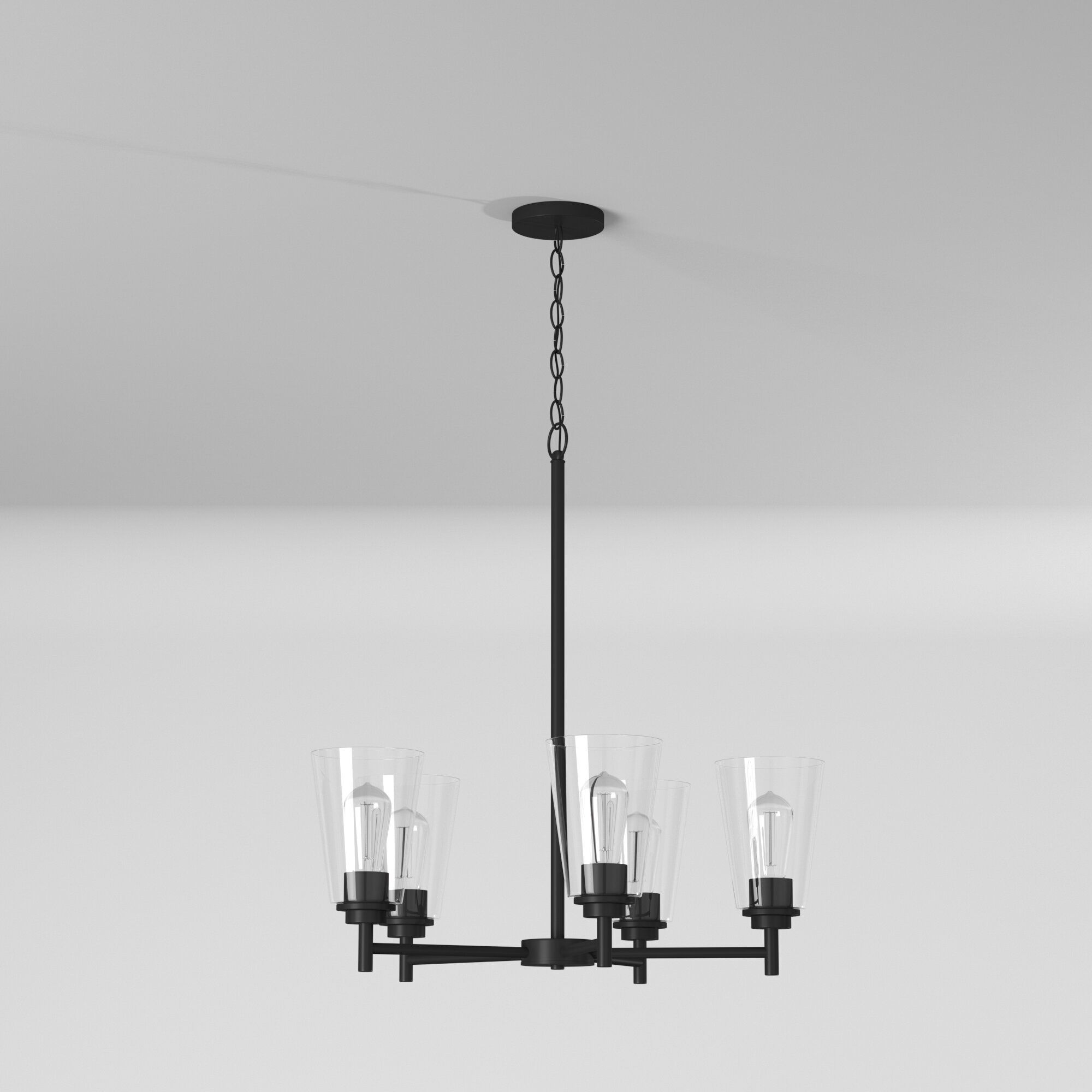 Westin 5 Light 24 inch Matte Black Chandelier Ceiling Light