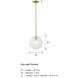 Sky Fall 1 Light 10 inch Brushed Gold Pendant Ceiling Light