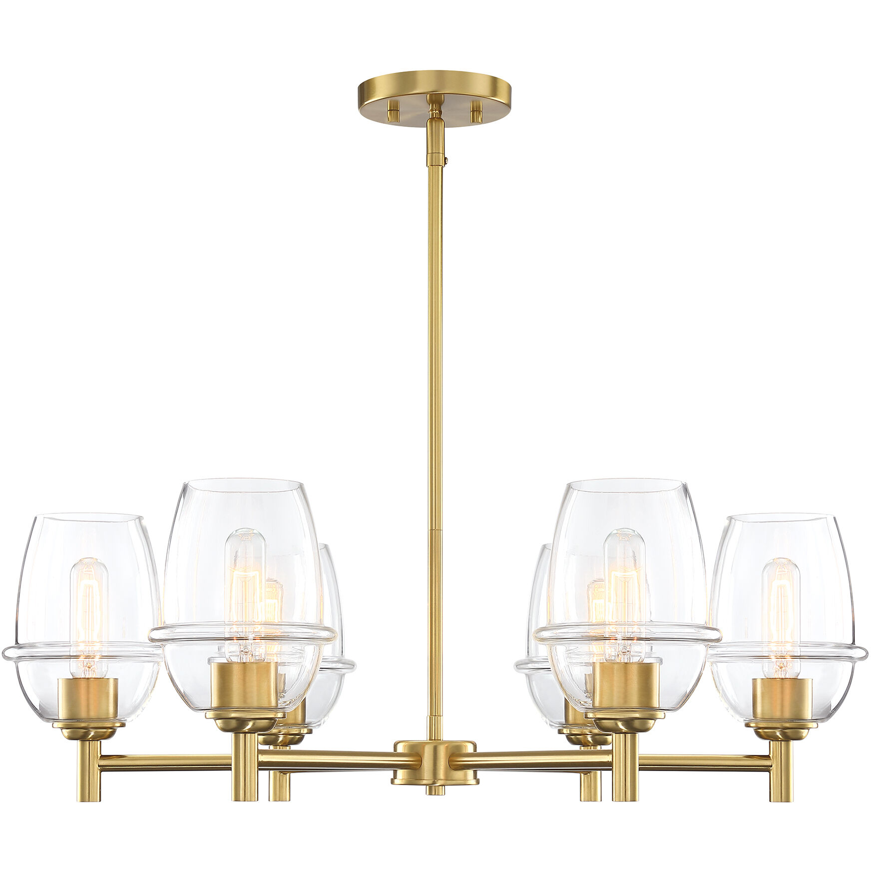 Summer Jazz 6 Light 28 inch Brushed Gold Chandelier Ceiling Light