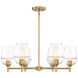 Summer Jazz 6 Light 28 inch Brushed Gold Chandelier Ceiling Light