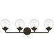 Knoll 4 Light 33 inch Oil Rubbed Bronze Bath Bar Wall Light
