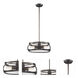 Eaton 3 Light 18 inch Satin Copper Bronze Pendant Ceiling Light