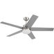 Astrea 52 inch Brushed Nickel with Reversible PSilver/Pearl Gray Blades Smart Color Fan