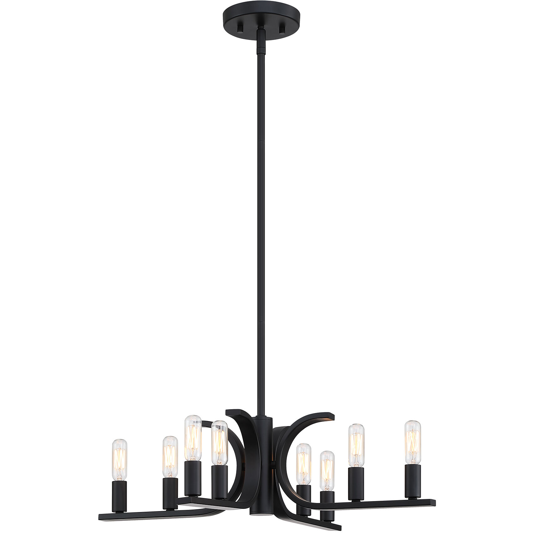 Skye 8 Light 22.75 inch Matte Black Semi Flush/Convertible Ceiling Light