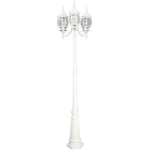 Riviera 3 Light 85 inch White Outdoor Post Lantern, Post Included