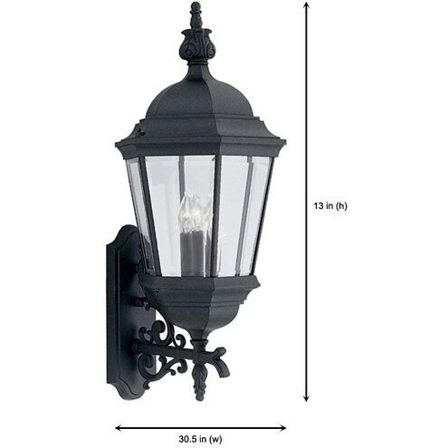 Builder 3 Light 31 inch Black Outdoor Wall Lantern