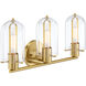 Skylar 3 Light 24.5 inch Brushed Gold Vanity Light Wall Light
