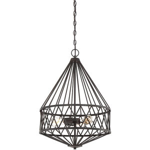 Arris 3 Light 18 inch Vintage Bronze Pendant Ceiling Light