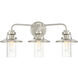 Dover 3 Light 22 inch Satin Platinum Bath Light Wall Light